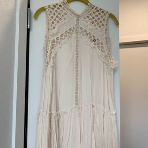 Free People Dress NWOT lace white tan cream